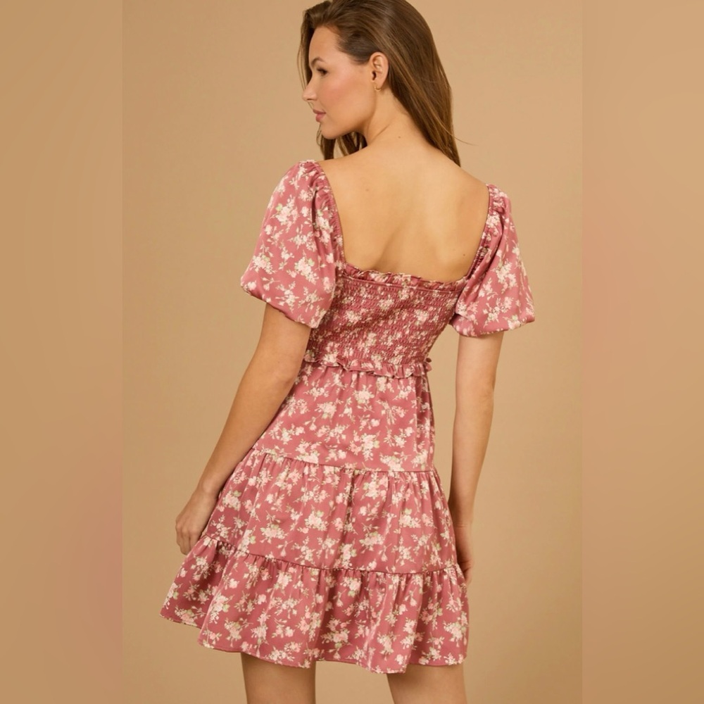 Altar’d State Burgundy Multi Cyrus Floral Mini Dress Size Small NNT